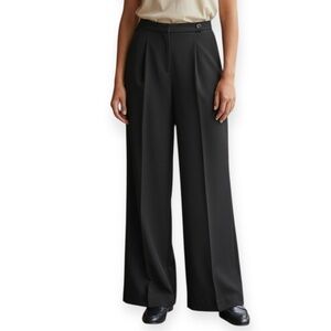 Elegant Black Wide-Leg Trousers from Tristan & Iseut